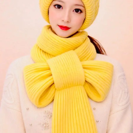 Winter Protection Windproof Cap with Scarf (Lemon Yellow)