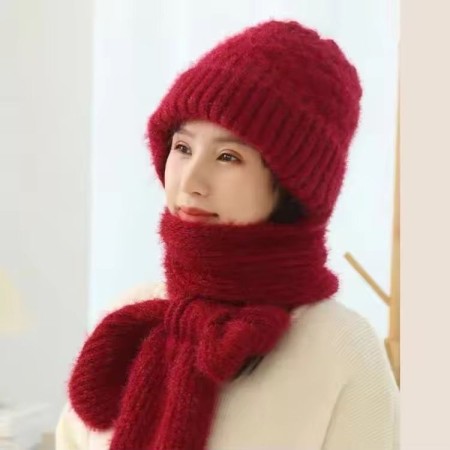 Winter Protection Windproof Cap with Scarf (MAROON)